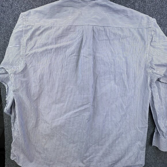 Gitman Bros Button Up Shirt Blue White Striped Fashion Post Louisville 17 35 - Picture 12 of 12